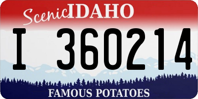 ID license plate I360214