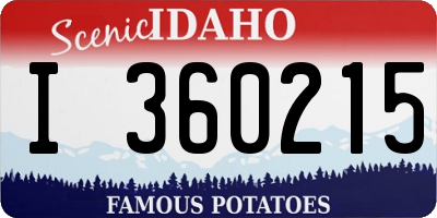 ID license plate I360215