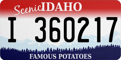 ID license plate I360217