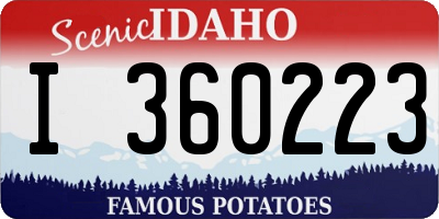 ID license plate I360223