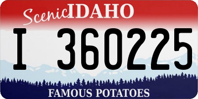 ID license plate I360225