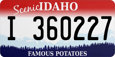 ID license plate I360227