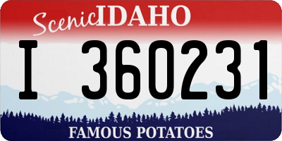 ID license plate I360231