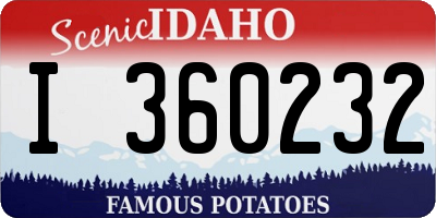 ID license plate I360232