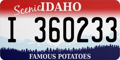 ID license plate I360233