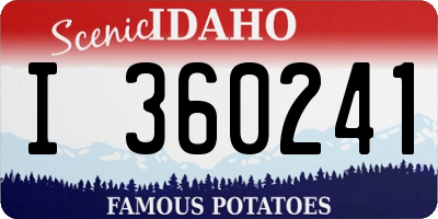 ID license plate I360241