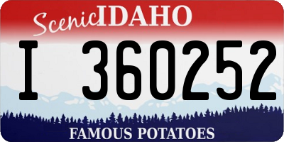 ID license plate I360252