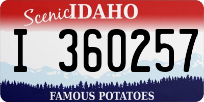 ID license plate I360257
