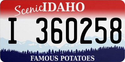 ID license plate I360258