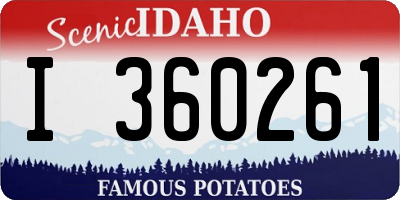 ID license plate I360261