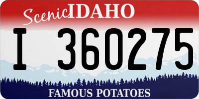 ID license plate I360275