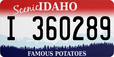 ID license plate I360289