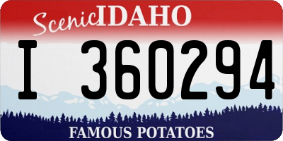 ID license plate I360294