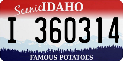 ID license plate I360314