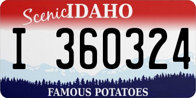 ID license plate I360324