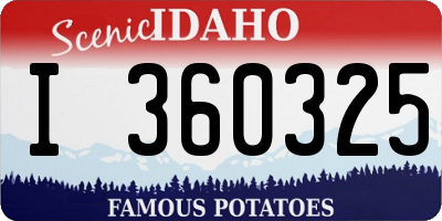 ID license plate I360325