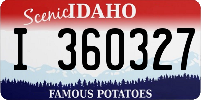 ID license plate I360327