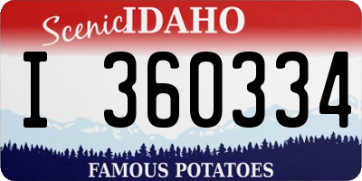 ID license plate I360334