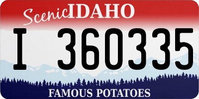 ID license plate I360335