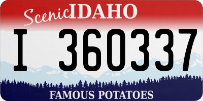 ID license plate I360337
