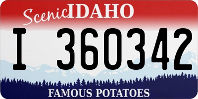 ID license plate I360342