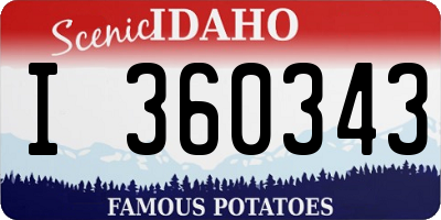 ID license plate I360343