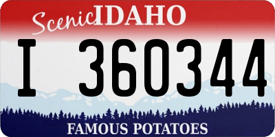 ID license plate I360344