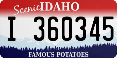 ID license plate I360345