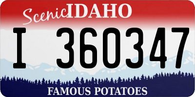 ID license plate I360347