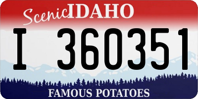 ID license plate I360351