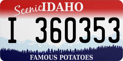 ID license plate I360353