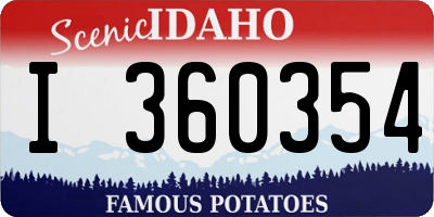 ID license plate I360354