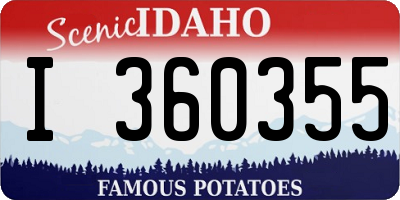 ID license plate I360355