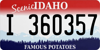 ID license plate I360357