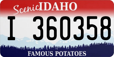 ID license plate I360358