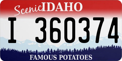 ID license plate I360374