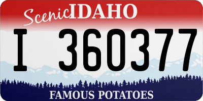 ID license plate I360377