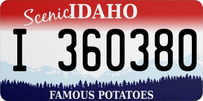 ID license plate I360380
