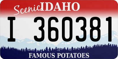 ID license plate I360381