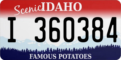 ID license plate I360384