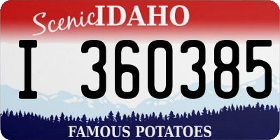 ID license plate I360385