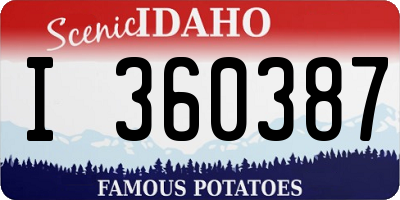 ID license plate I360387