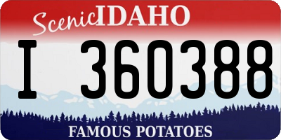 ID license plate I360388