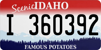 ID license plate I360392