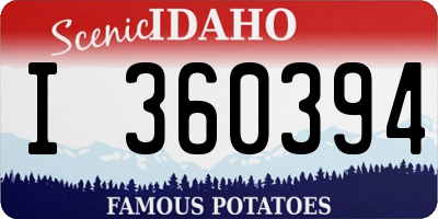 ID license plate I360394