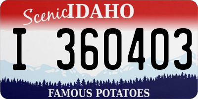 ID license plate I360403
