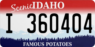 ID license plate I360404