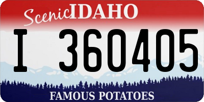 ID license plate I360405