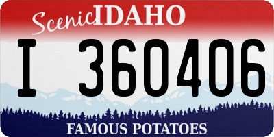ID license plate I360406