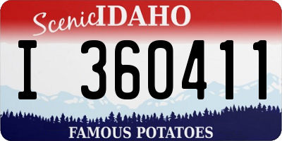 ID license plate I360411